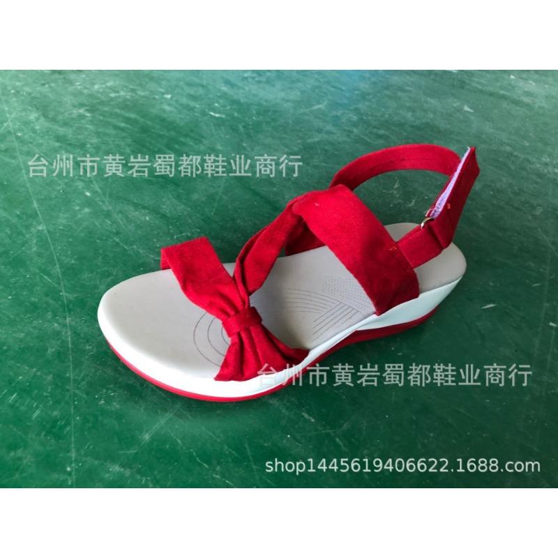 New summer open-toed Velcro flat-bottomed wedge sandals women's cloth-faced cross-platform beach sandals