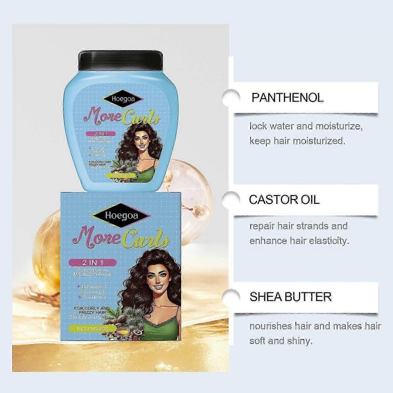 Mais Cachos Hydrates Curls, Eliminates Anti Frizz, For Curly Hair - 2 IN 1 Conditioning Treatment Cream and Cream To Comb 4OZ