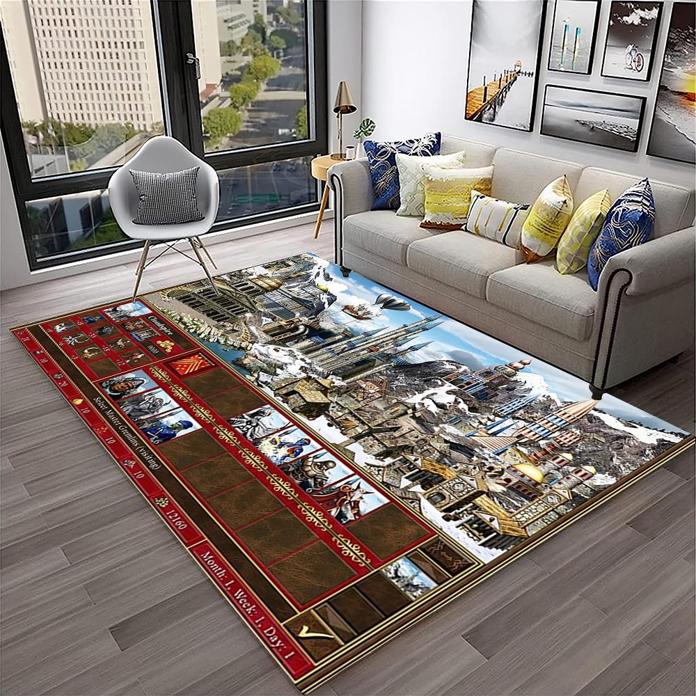 Retro Game Heroes of Might and Magic Carpet Rug for Home Living Room Bedroom Sofa Doormat Decor,kids Area Rug Non-slip Floor Mat