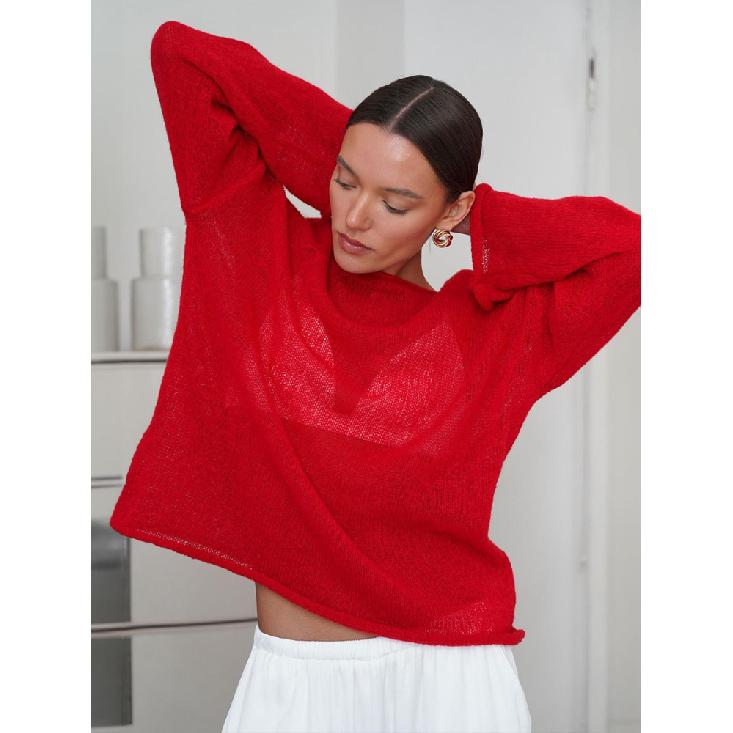 Dámský nadměrný svetr Léto Podzim Ležérní Módní Volné Dámské Pulovry Šik Bílý Svetr Sueter Dámský Pulovr Femme