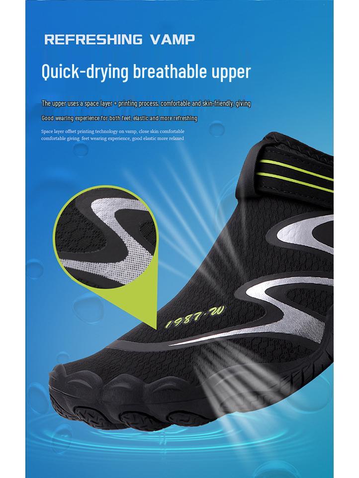 New Lightweight Five-Finger Water Shoes for Couples - Outdoor Summer Diving, Snorkeling, and Beach Swim Footwear