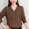 Maglione a Maglia Lavorata a Intreccio Svuotato Autunnale con Fiocco, Semplice e Versatile, Maglione a Manica Lunga Larga