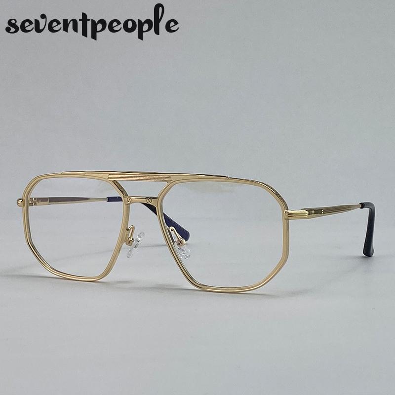 Classic Square Punk Sunglasses Men  Luxury Brand Vintage Metal Frame Polygon Sun Glasses Trendy Double Beam Shades For Male