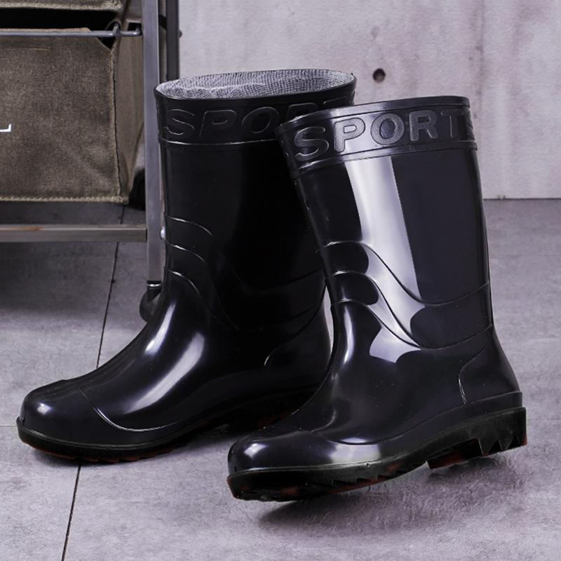 New Thick Rain Boots Comfort Men'S Warm And Wear-Resistant High Tube Rain Boots Wear-Resistant And Anti Slip Construction Boots