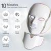 LED Light Therapy Face Mask with Neck - 7 Color Professional Beauty Device for Home Skincare Routine