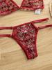 Sexy 3D Embroidered Floral Bra and Panty Set - Erotic Lingerie 2049