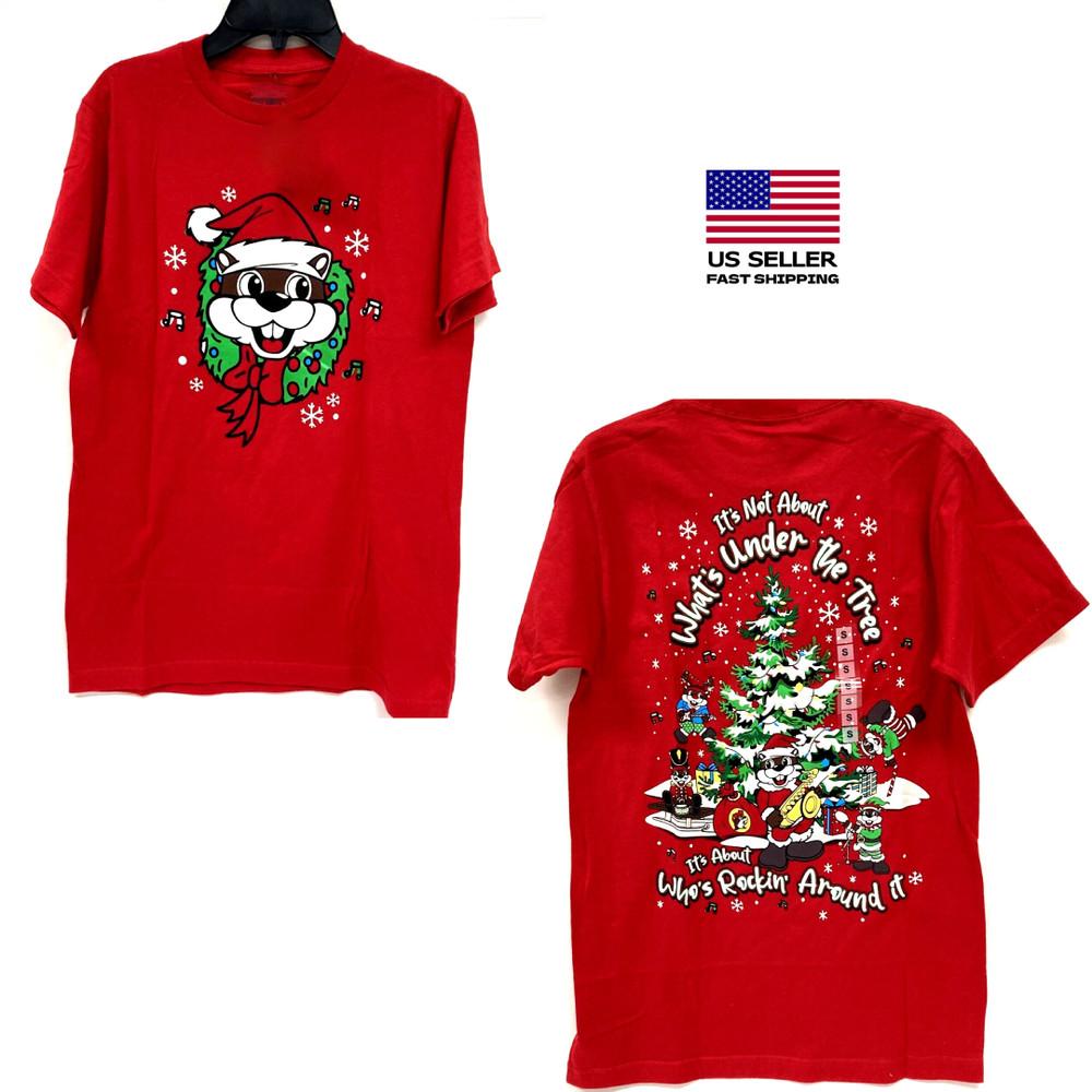 Buc-ee’s Rockin’ Around the Christmas Tree Beaver  New NWT Unisex T-Shirt XXXL