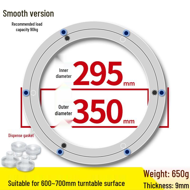 Round Marble Wooden Dining Table with Silent Aluminum Lazy Susan and Rotating Base
