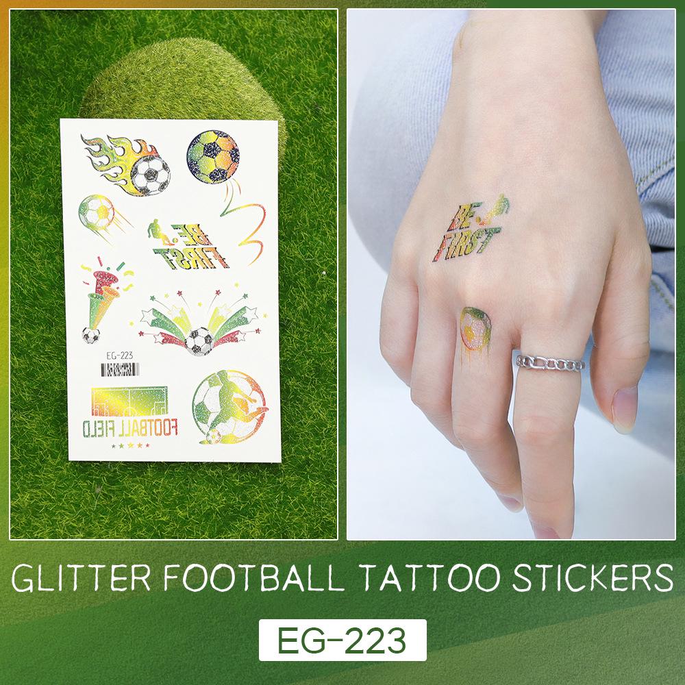 2026 World Cup Waterproof Glitter Football Face Tattoos