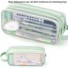 Transparent Large Mesh Pencil Case Double Layer Pencil Bag Handheld Portable Multifunctional Cosmetic Bag Stationery Storage