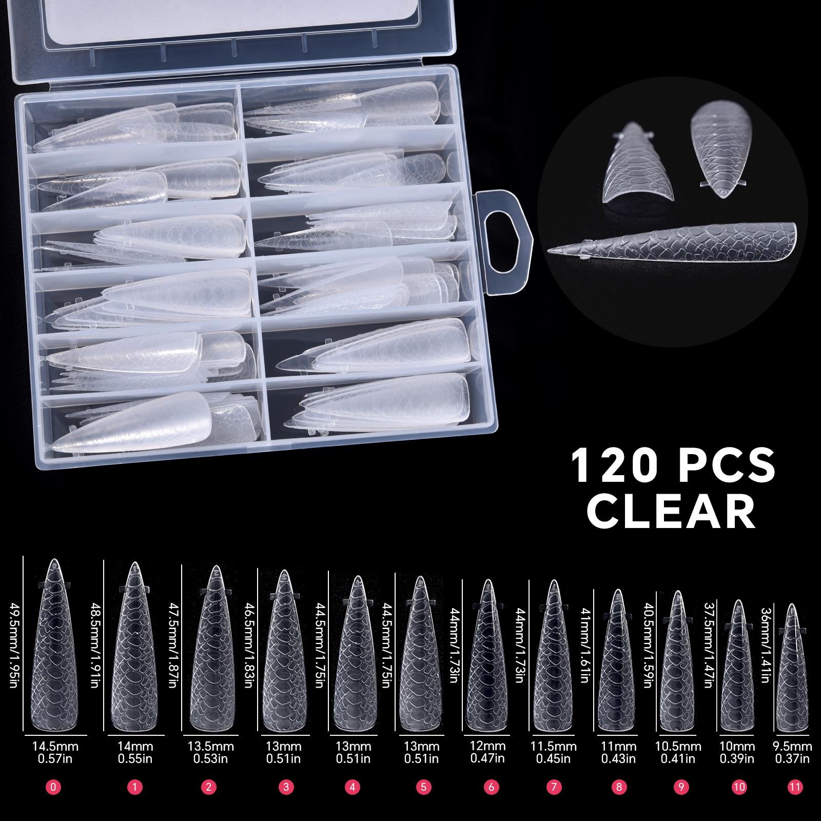 

120 шт./кор. змеиный принт двойные формы для ногтей прозрачные полные покрытия формы для ногтей формы для наращивания ногтей формы для быстрого наращивания