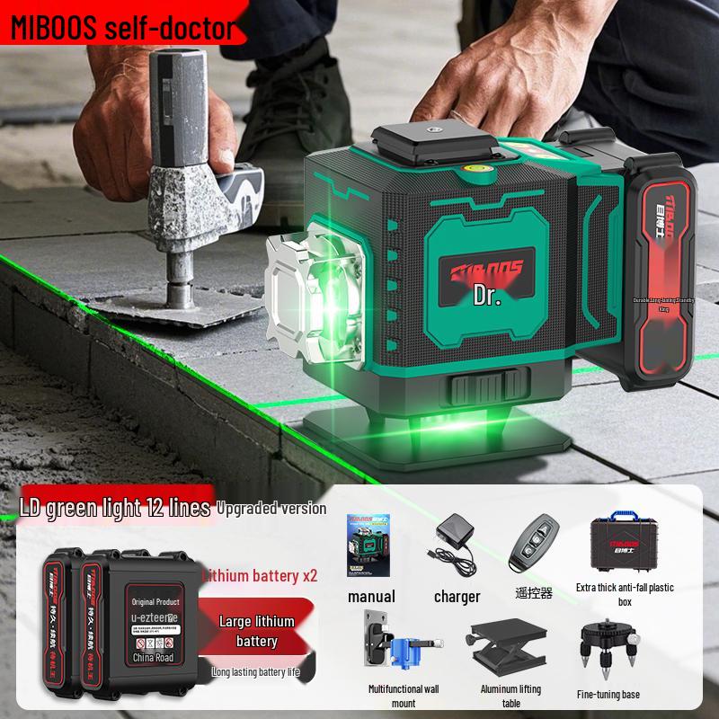High-Precision Green Light Laser Level for Daytime Use, Strong Adhesion To Walls