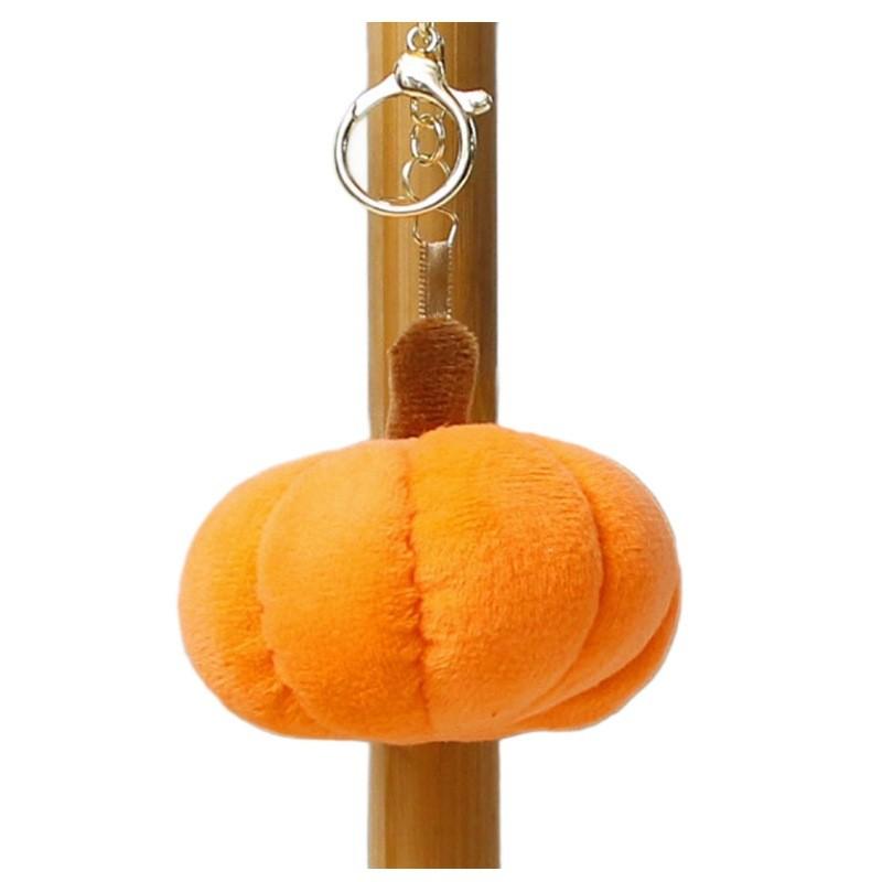 Plush Pumpkin Keychain Cute Cartoon Halloween Toy For Bags And Keys