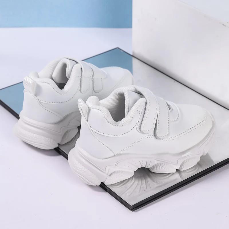 Fashion Children White School Sneakers Non-slip Kids Boys Tennis Shoes Sports Versatile Girls Causal Basketball Shoes Breathable