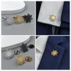 Minority Geometric Design Flower Unisex Brooch Cufflinks Suit Dress Accessories Personality Versatile Clothing