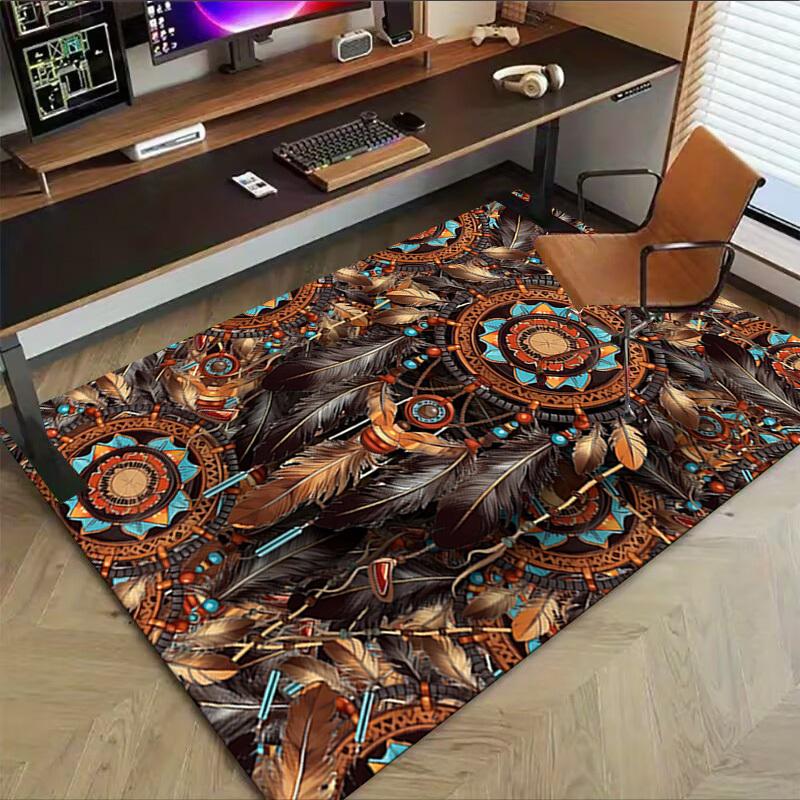 1 Stück Traumfänger Federn Anti-Rutsch-Teppich, geeignet für Büro, Schlafzimmer und Spielzimmer. Kann auch als Sofafußstützenbezug verwendet werden - W105