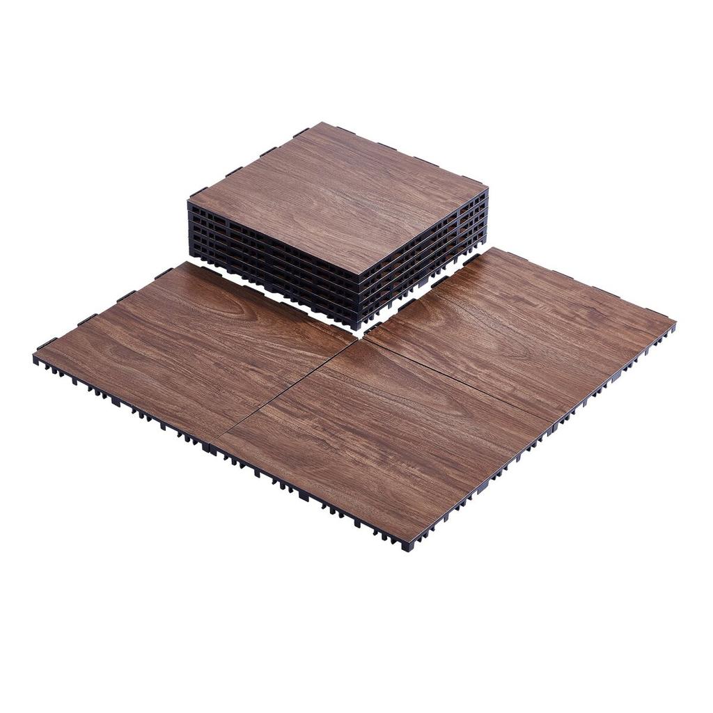 Gym Flooring Set 9 PCS Interlocking PP+PVC Puzzle Tiles