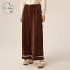 ZIHAN Women's Retro Corduroy Wide-Leg Pants
