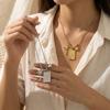 Fashionable Gold Plated Coconut Tree Necklace Stainless Steel Chain With Floral Accent Jewelry For Daily Wear