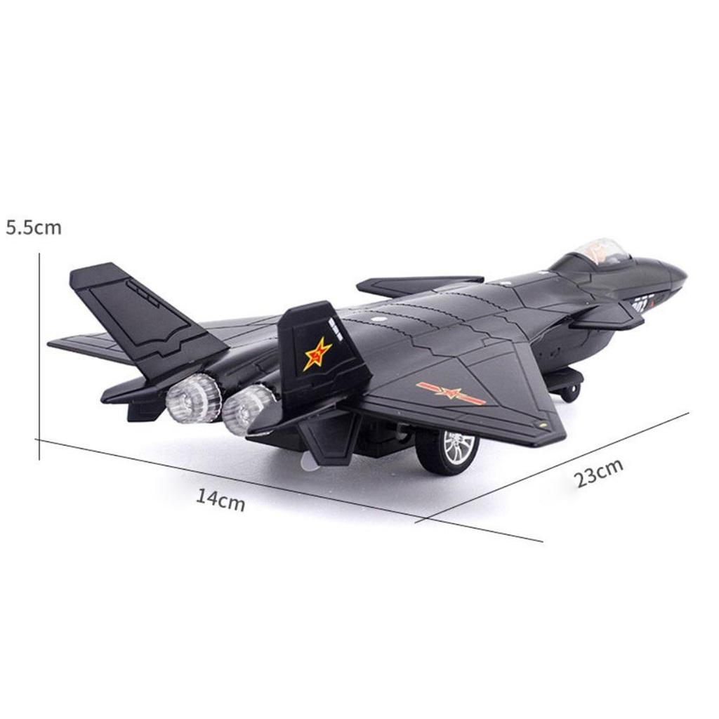 1/100 Scale J-20 Alloy Stealth Fighter Aircraft Airplane Model Simulation Metal Fighter Battle Plane Model Sound Light Kids Gift