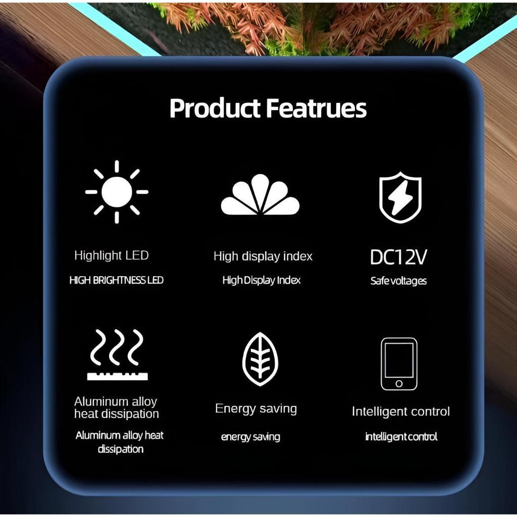 Intelligente Aquarium-Clip-Leuchte APP-Dimmbar Hoher CRI Aluminiumlegierung Fischbeckenlampe Mehrere Größen LED-Wasserpflanzenlicht