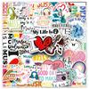 51 Music Graffiti Stickers: Personalized English Phrases for Decorating Phone Cases, Water Bottles, and Guitars