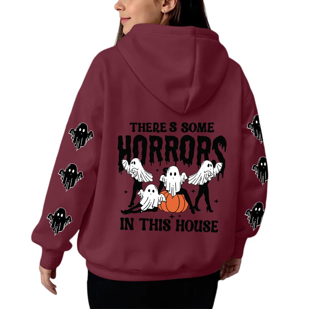 Sweat-shirt à capuche et manches longues pour femme, imprimé dégradé, ample