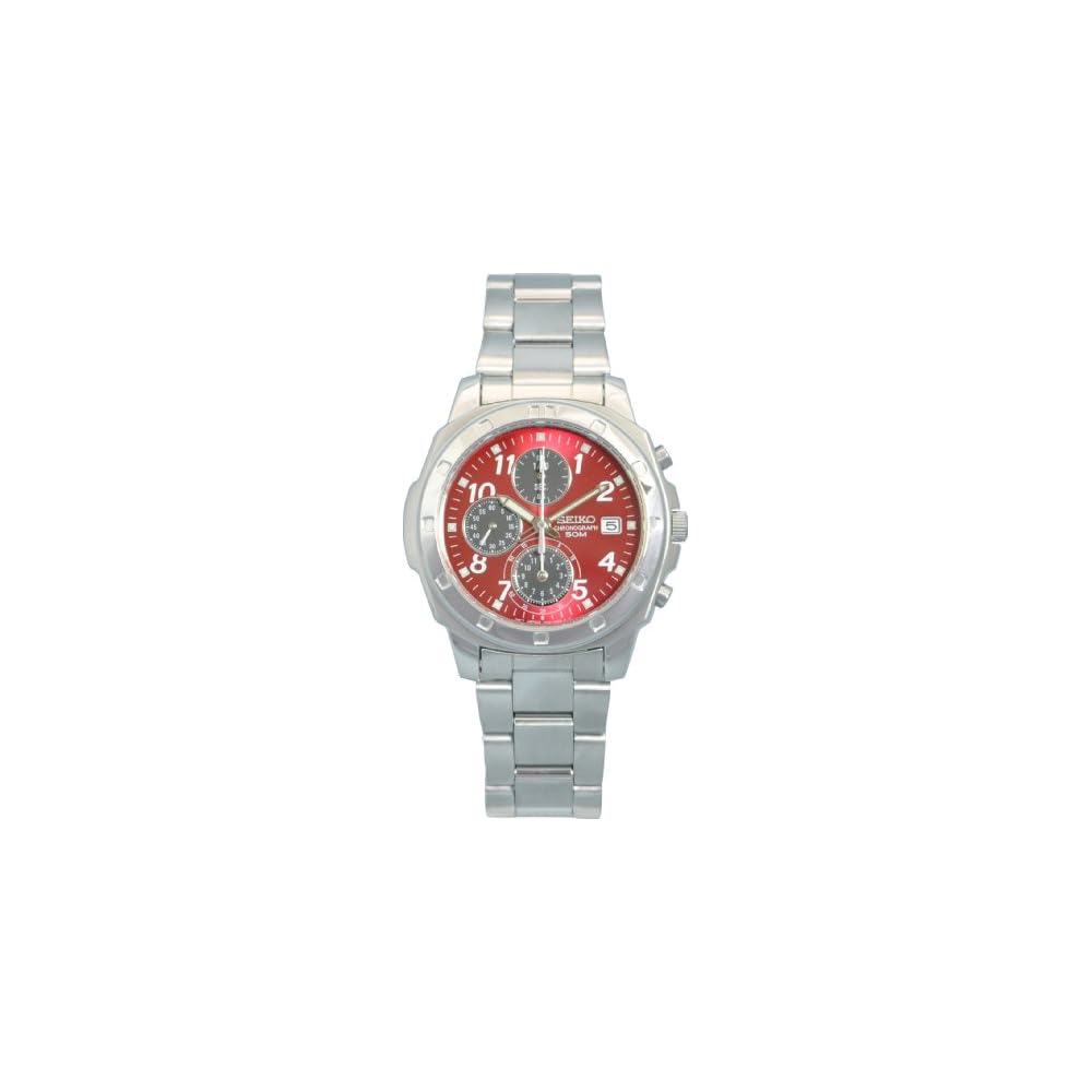 

Seiko SND495P Men s Watch Red Imported Model Stainless Steel Analog Timepiece