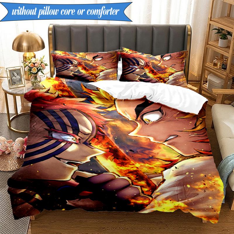 Anime Samurai Warrior's Journey 3pcs K-pop music group Bedding set,Ideal for Bedroom, Dormitory,Including Duvet Cover And 2pcs Pillowcases,Fan gifts