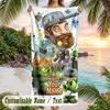 Plants Vs. Zombies Beach Towel, Personalized Custom Text, Quick Dry Soft Large Towel For Swimming Pool Travel