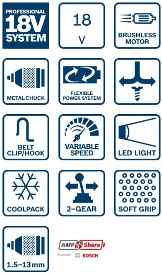 Cordless Impact Drill/Driver Gsb 18V-50 0*Ah - B 6019H5106