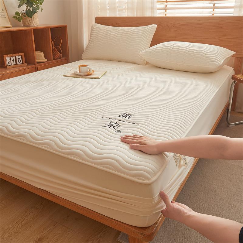 Non-dyeing Class A Padded Thickened Mattress Three-piece Set Non-slip Fixed Mattress Protective Cover Fully Enclosed Elastic Band