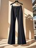 2026 Spring/Summer High-Waist Slim Fit Black Bell Bottoms - Flattering Micro Flare Suit Pants for Women