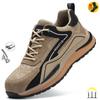 Men Summer Sneakers Breathable Safety Shoes Steel Toe Anti Smash Construction Welding Reflective Strip Male Footwear
