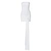 Women's Spring Solid Color Wrap Corset Splicing Mesh Girdle Pleated Short Dresses