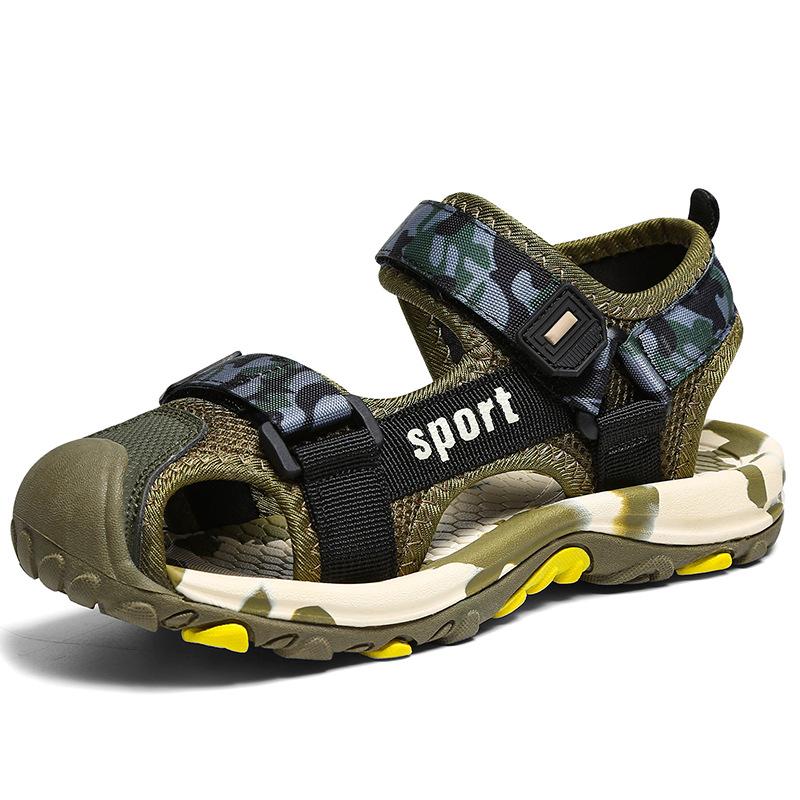 Boys Sandals Baotou Medium and Older Children's Camouflage Shoes Soft Sole Non-slip Sports Children's Beach Shoes Tide