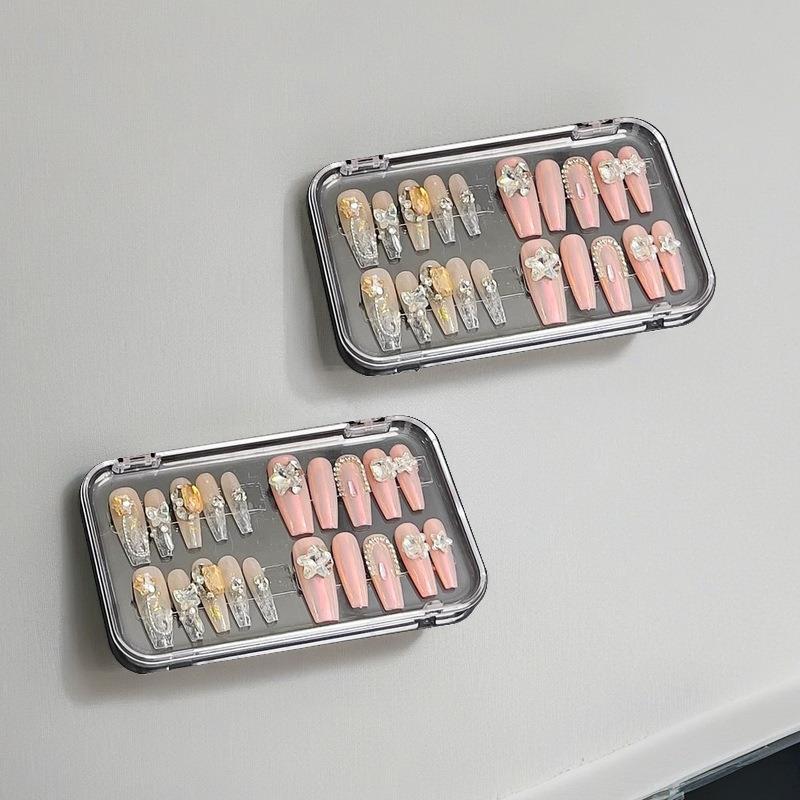 Plastic Clear Jewelry Box Press-On Nail Storage Case Rectangle Storage Box For False Nails Display And Salon Essentials With Lid