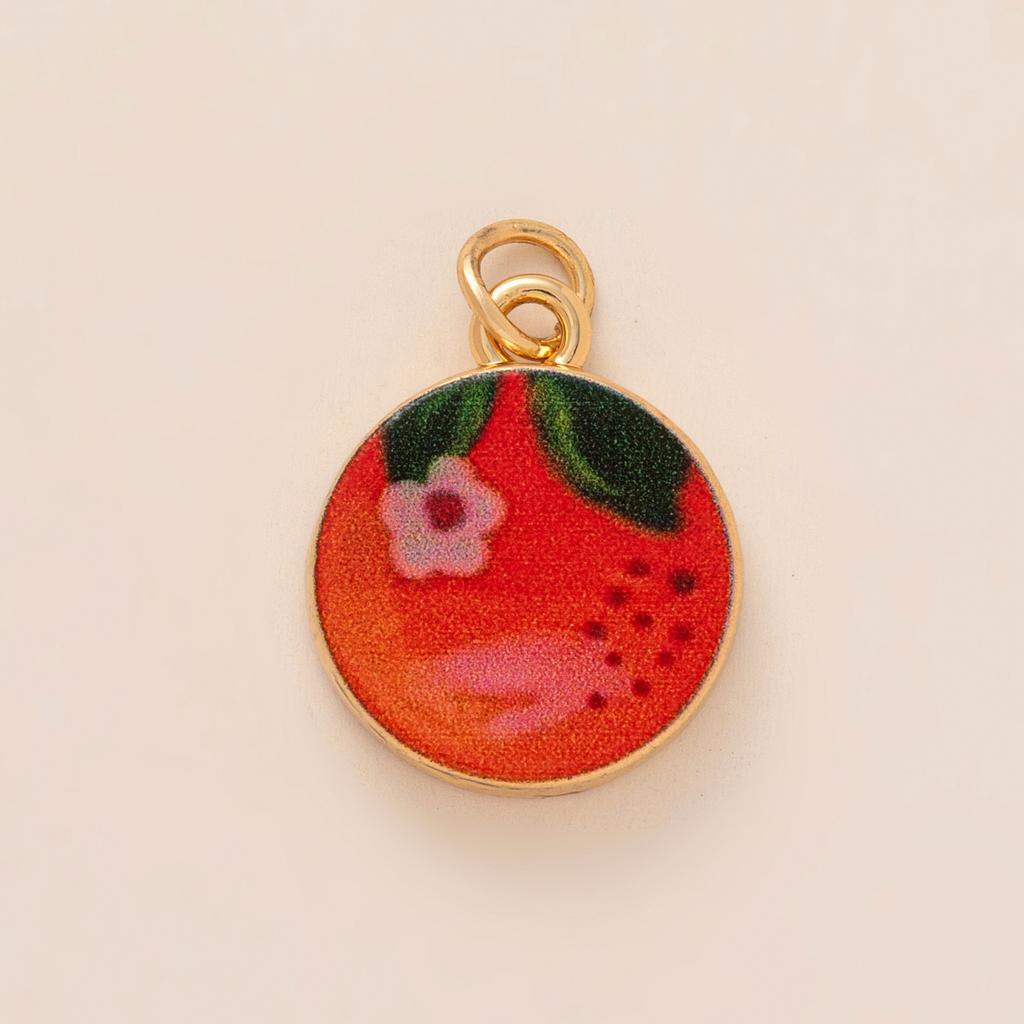 Dopamine Pendant Necklace, DIY Fruit Food Love Pendant, Copper Material, Gold-plated, Color Preserving