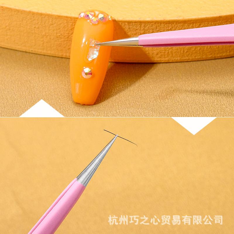 Nail Tweezers Multi-Functional With Silicone Pressing Head Dual-Purpose Straight Head Pink Silver Black Tweezers Can Clamp Eyelashes