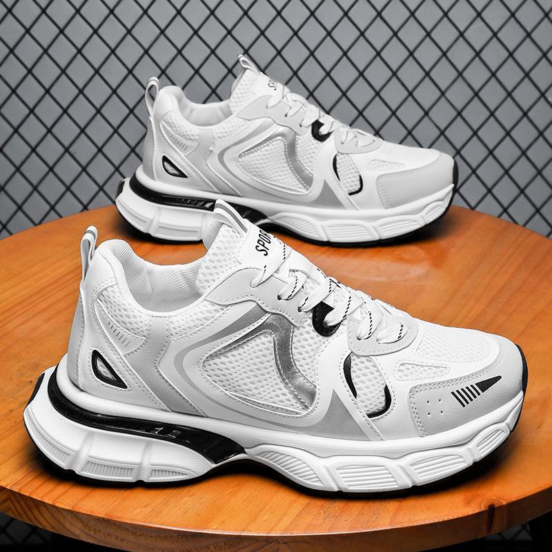 Summer Pop Daddy Shoes Men Thick Soles Classic Mesh Surface Breathable Casual Running Shoes Soft Soles Non-slip Sports Shoes