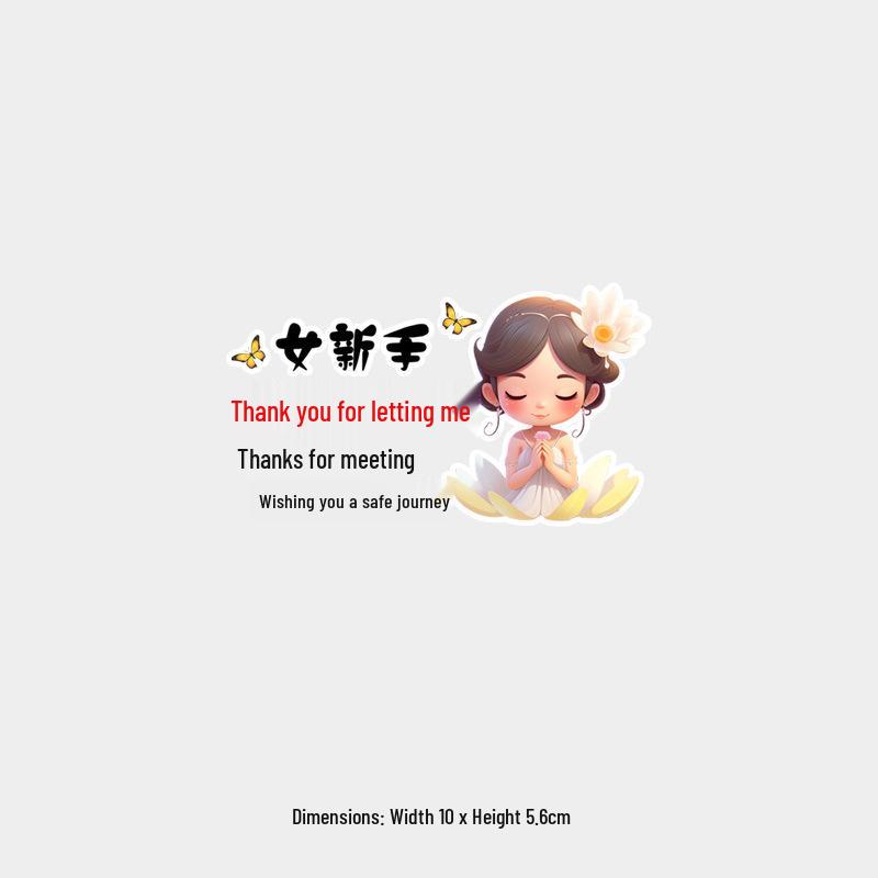Grateful Meet Sticker: Wishing a Safe Journey - Rear Windshield Decal for New Drivers