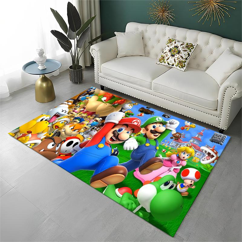 Cartoon M-Mario Bros Game Carpet Rug for Playroom Bedroom Living Room Sofa Home Decor,kids Area Rug Non-slip Floor Mat Gift