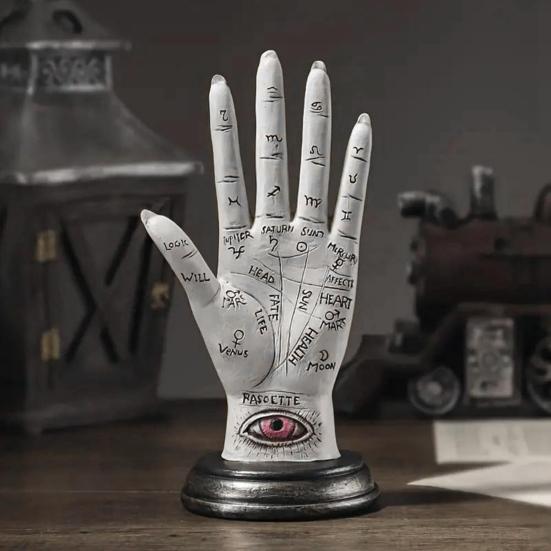 Hand of God Statue Modern Palmistry Hand Resin Figurine Sculpture Home Office Bookshelf Desktop Decoration Ornament