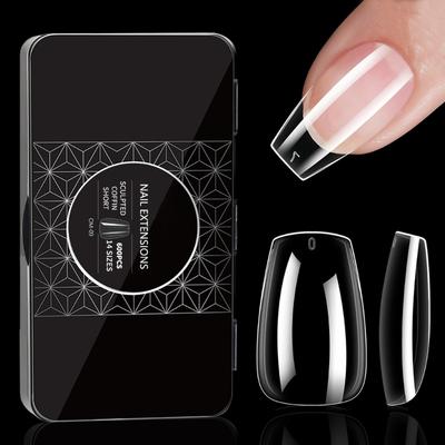 Klare Gel-Nagelspitzen DIY-Nagelverlängerungen Transparente Falschnägel Kunstdekoration Langlebig Perfekt für DIY-Nagelkunst