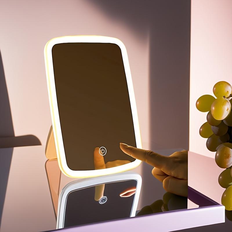 1pc Travel-Friendly LED Makeup Mirror with Touch Control, 3 Lighting Modes, Adjustable Brightness - Sleek Design Portable, Warm & White Light