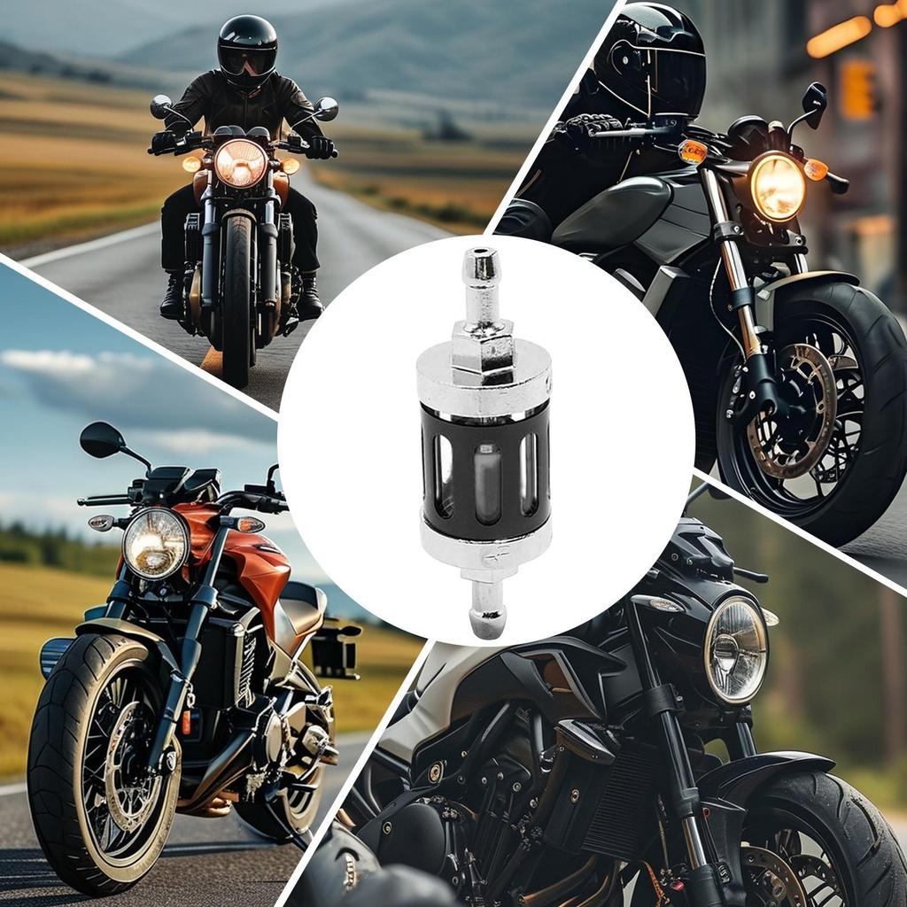 Motorcycle Oil Filter 8mm Engine Protection Oil Filter Metal Motorcycle Parts for Scooter ATV Dirt Bike Snowmobile Modification
