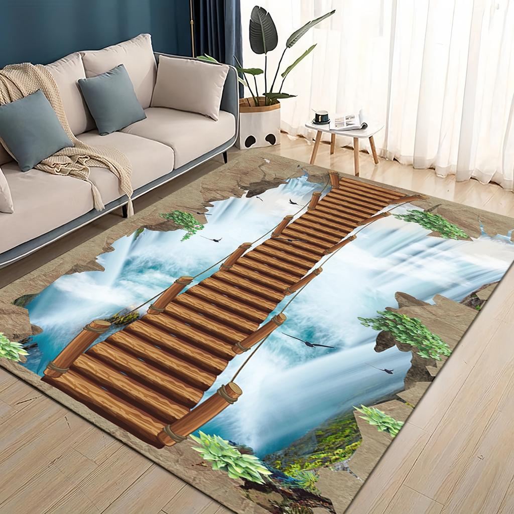 27 Style 3D Illusion Pattern Hallucination Underwater Dino Carpet Rug for Living Room Bedroom Home Sofa,kids Non-slip Floor Mat