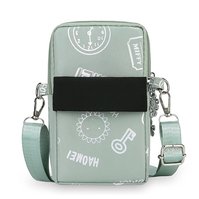 Mini-Crossbody-Handytasche für Damen – Leichter, wasserabweisender Nylonstoff mit Kartenfächern und Münzfach, Verstellbarer Riemen