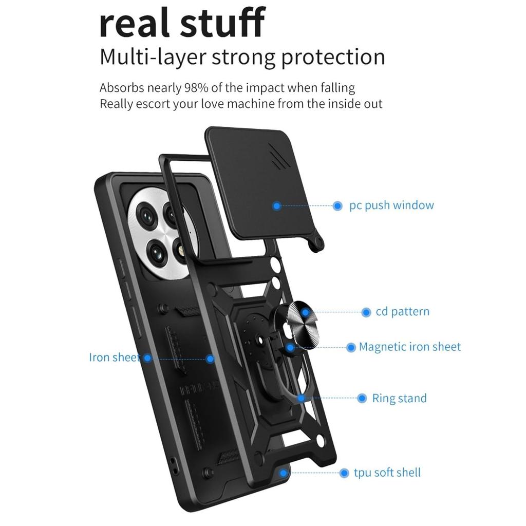 Θήκη Armor με Σταντ Για OnePlus 13 5G One Plus Κάλυμμα Με Δακτύλιο Προστασίας Φακού Μαγνητική Βάση Coque Fundas