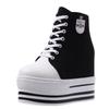 Fashion 2025 Autumn Canvas Vulcanize Platform Sneakes Women Shoes Black Sneakers Chunky Heel White Women Fashion Casual Shoes 11cm